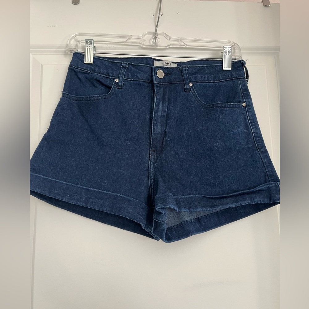 Dark Blue Denim Shorts
